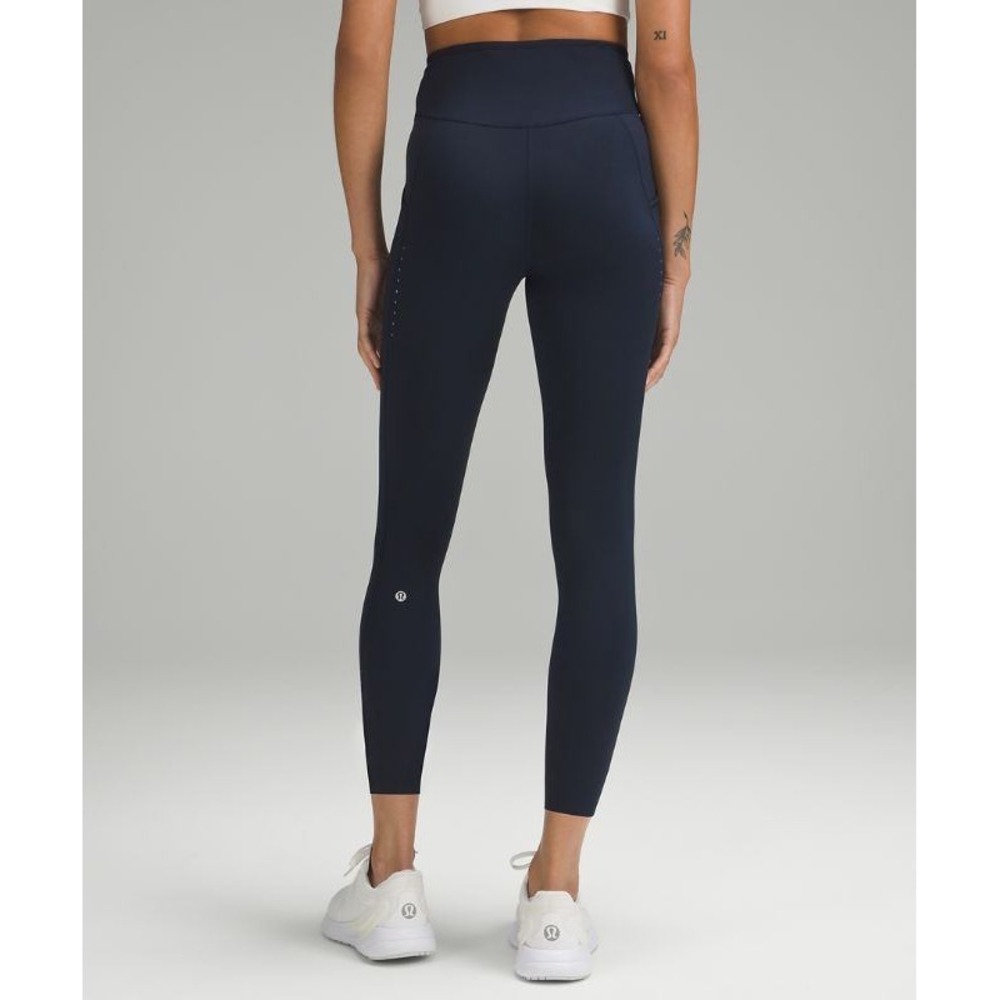Lululemon Fast and Free High Rise Leggings 25" Womens 14 True Navy Ankle Workout